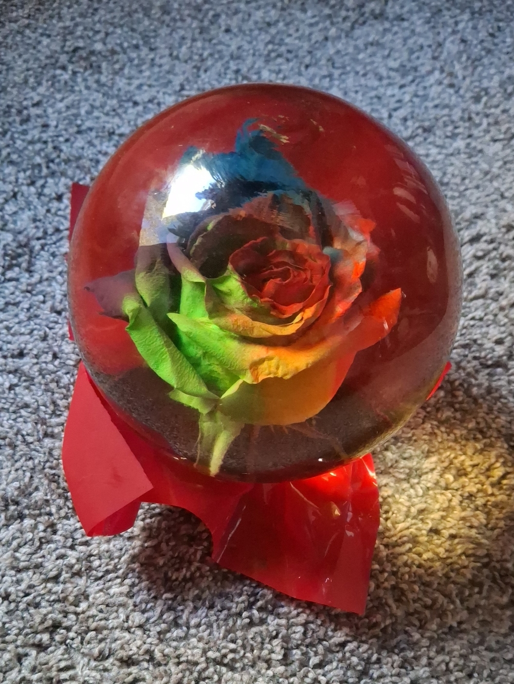 Red Rainbow Rose Crystal Ball Kids Toy